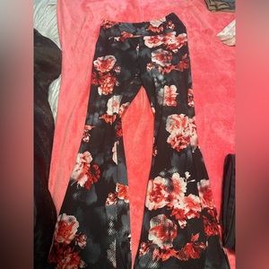 Floral flare leggings